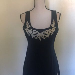 Anthropologie Dress Viola Navy with cream lace